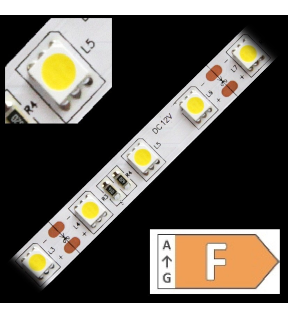 Taśma LED TL-5050NW60-122005 biala neutralna zwykła12V 14,4W/m IP20 5m/r  10PCBD 01-084