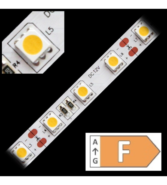 Taśma LED TL-5050WW60-122050 biala ciepła zwykła 12V 14,4W/m IP20 50m/r  10PCBD 01-091