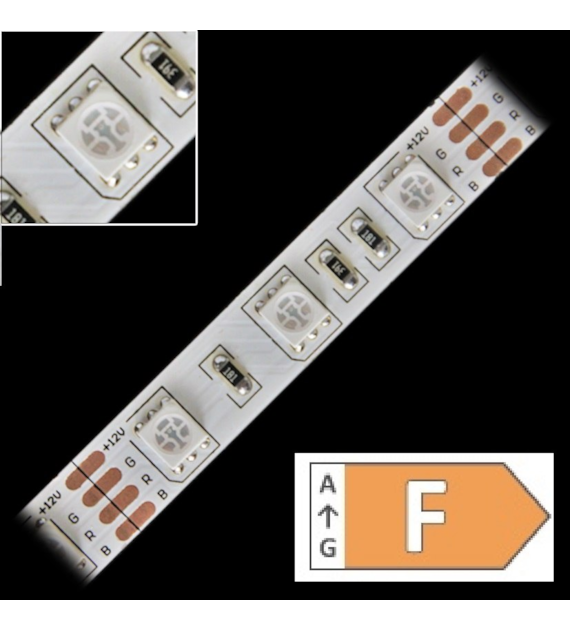 Taśma LED TL-5050RGB60-122005 wielokolorowa zwykła 12V 14,4W/m IP20 5m/r  10PCBD