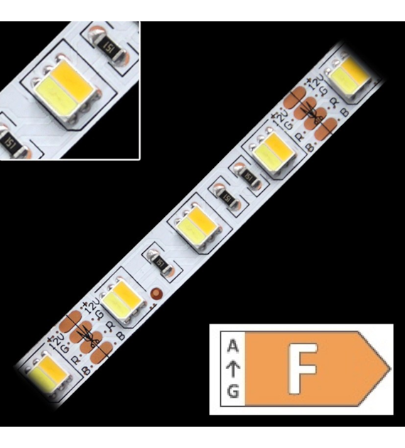 Taśma LED TL-5025CCT60-122005 multiwhite (CCT-biała zimna/neutralna/ciepła 3w1), zwykła 12V 14,4W/m  IP20 5m/r  10PCBD (B-WW, G-CW, W-+)