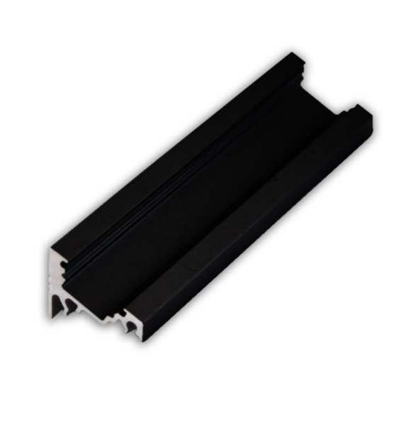 Profil do LED alu PLA-K1-200-CZ-L czarny lakierowany, kątowy 200cm