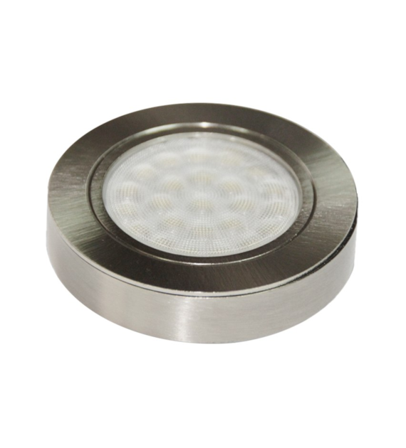 Oprawa LED OLO-5D-CW-SN REJA-D 2W z dystansem 12VDC biała zimna/szlif/200/WJSTM/pudełko 04-043