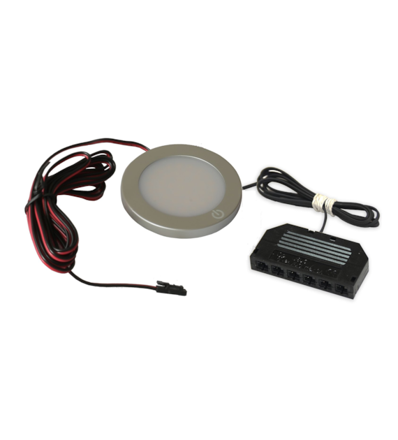 Oprawa LED OLO-8-WR-CW-AL AGLAJA wył/roz z wyłącznikiem i  rozdzielaczem JSTM 6pkt 200cm z wtyczką , 2,5W,12VDC biała zimna/alu/PWJSTM200/ROZ6JSTM200/pudełko białe () 04-178
