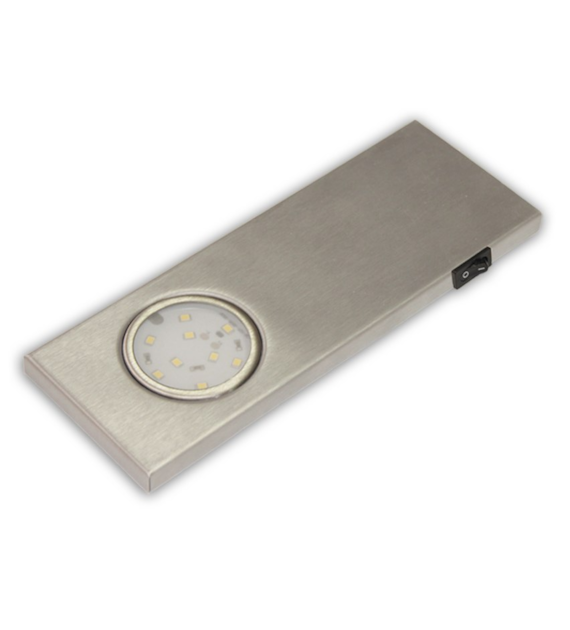 Lampa LED LPLW-1-CW-SN-2W EUROS-W podszafkowa z wyłącznikiem 12VDC, 2W, biała zimna/szlif/200/WJSTM/pudełko