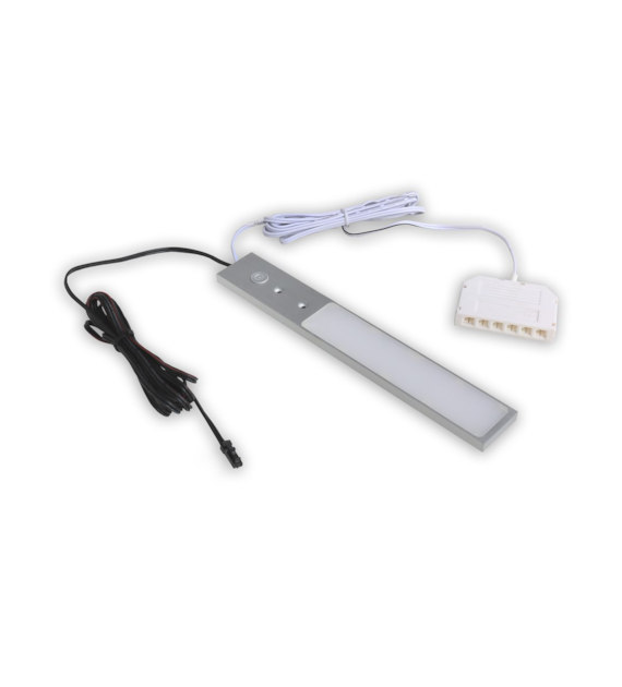 Lampa LED LPLW-6-NW-AL-ROZ TEMIS-W wyłcz. podszafkowa z wyłącznikiem 12VDC, 4W, biała neutralna/alu szczotkowane/200/WJSTM-B/ROZ6xBI/naklejka