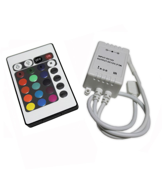 Sterownik RGB ST-IR1-24K IR 12VDC 72W 3x2A 24przyciski, pudełko 09-001