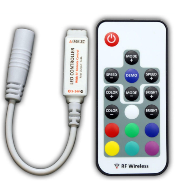 Sterownik RGB ST-RF3-17K RF (radiowy), 12VDC 72W 3x4A, 17 przycisków, pudełko