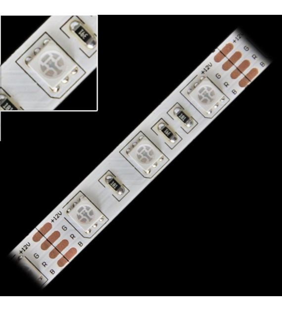 Taśma LED TL-5050RGB60-122005 wielokolorowa zwykła 12V 14,4W/m IP20 5m/r  10PCBD