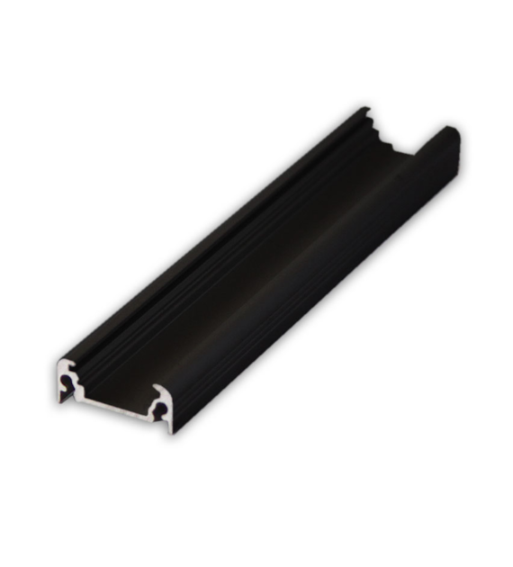 Profil do LED alu PLA-NA1-200-CZ-L Surf czarny lakierowany, nawierzchniowy, 200cm
