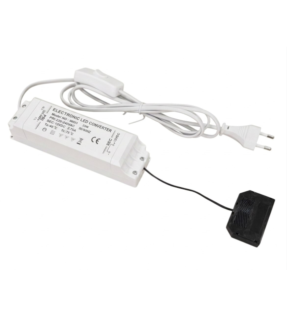 Zasilacz driver ZNDR-33-WP1-ROZ6X 33W 12VDC 2,75A z przewodem sieciowym z wyłącznikiem WP1 i rozdzielaczem płaskim miniAMP 6x