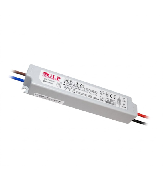 Zasilacz wodoodporny  ZN-GPV-12-24 12W 24VDC 0,5A IP67 3lata gwarancji 07-177