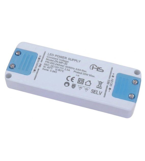 Zasilacz meblowy płaski  ZN-MP-30-12 30W 12VDC 1,25A  163x47x18  07-324