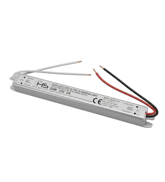 Zasilacz napięciowy  ZN-ECLS-24-12-2 24W 12VDC 2A  170x18x17mm 07-358