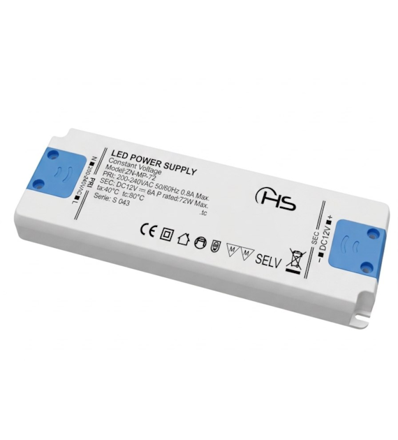 Zasilacz  meblowy płaski ZN-MP-72-12 72W 12VDC 6A 185x64x22 07-404