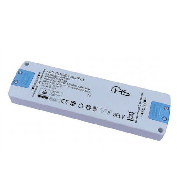 Zasilacz meblowy płaski  ZN-MP-60-12 60W 12VDC 5A 210x62x18 07-424