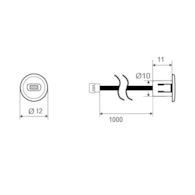 Wyłącznik WDP-6-IR-CZ do szaf/drzwi 60/100W 12/24V 5A/4,12A, czarny 1x sensor uniwersalny (wpuszczany i nawierzchniowy)