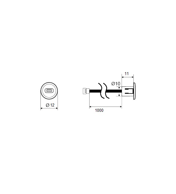 Wyłącznik WDP-6-IR-CZ do szaf/drzwi 60/100W 12/24V 5A/4,12A, czarny 1x sensor uniwersalny (wpuszczany i nawierzchniowy)