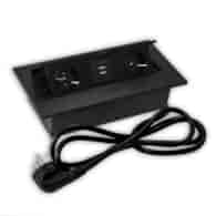 Port FLEXI2-2GN230-2USBA/C-CZP przewód 2x230VAC ,2xUSB charger, czarny, przewód sieciowy 2m z wtyczką