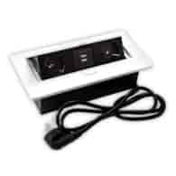 Port FLEXI2-2GN230-2USBCH-BIP przewód 2x230VAC, 2xUSB charger, biały, przewód sieciowy 2m z wtyczką