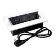Port FLEXI2-GN230-2USBCH-RJ45-BI przewód 2x230VAC, 2xUSB charger, RJ45, biały, przewód sieciowy 2m z wtyczką