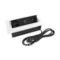 Port FLEXI1-GN230-2USBC-B z przew. 2x230VAC 10A,2xUSBcharger,biały, przewód sieciowy 2m z wtyczką