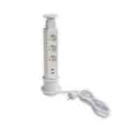 Port SLIM-3x230-2UC-BI-PRZ 10503-2UC 3 gniazda 230VAC 16A, 2 gniazda USB charger 5VDC, 2,1A, biały , przewód sieciowy 2m z wtyczką