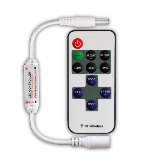 Ściemniacz LED SC-3-RF-DC DC5,5/2,1 12/24VDC 72W  6A z pilotem radiowym