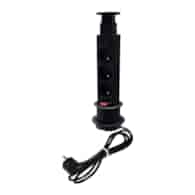 Port SLIM-3x230-CZ-PR 10503 z przewodem 3 gniazda 230VAC 16A, czarny, przewód sieciowy 2m z wtyczką