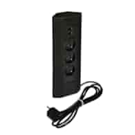 Port CORNER-USB-3x230-2xUSBC-CZP PR 4603 3 gniazda 230VAC 16A, 2 gniazda USB 5VDC  z ładowarką, czarny, przewód sieciowy 2m z wtyczką