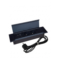 Port COVER-2x230-1xUSBA-1xUSBC-CZ-P czarny  2 gniazda 230VAC 16A, max 3600W,1 gniazdo USB-A i 1 gniazdo USB-C charger 5VDC, 3,1A, przewód sieciowy 2m 3x1,5mm2 z wtyczką